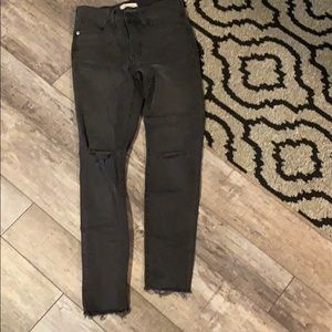 Madewell midrise skinny black distressed